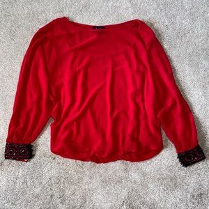 Bat Wing Shirt with Sequin Detail